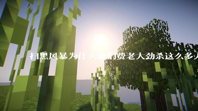 扫黑风暴为什么他们费老大劲杀这么多人不如直接把督导组干掉？