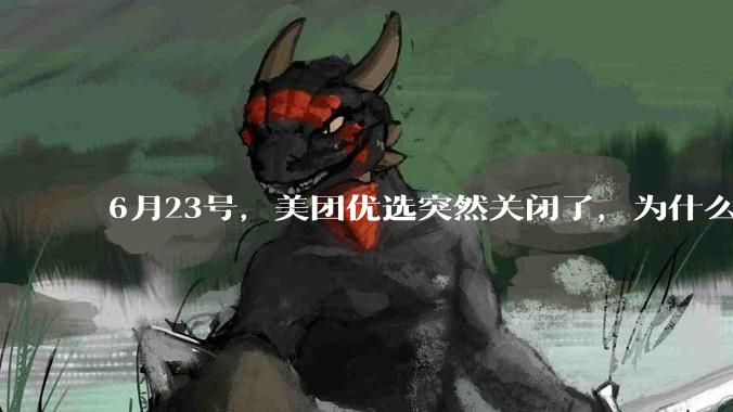6月23号，美团优选突然关闭了，为什么?