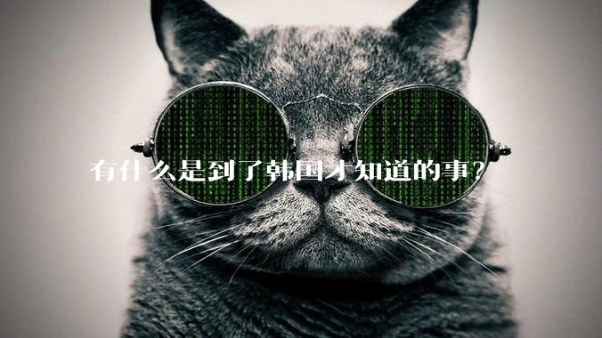 有什么是到了韩国才知道的事？