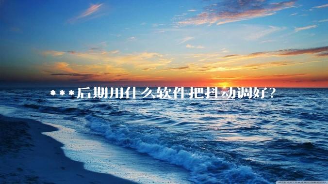 ***后期用什么软件把抖动调好？